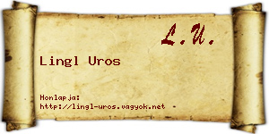 Lingl Uros névjegykártya